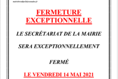 Fermeture exceptionnelle du secrétariat de la mairie