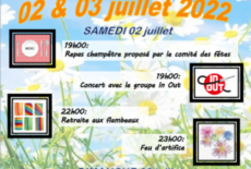 RDV à la fête du village les 2 et 3 juillet prochain