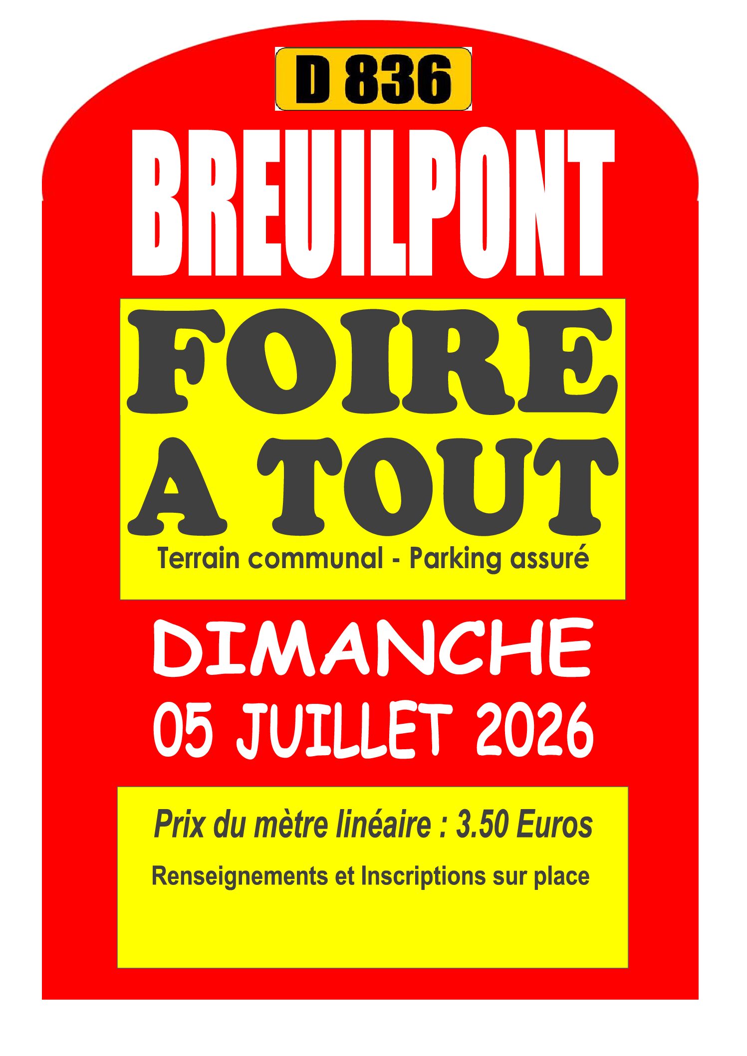 Foire à tout Dimanche 5 juillet 2026
