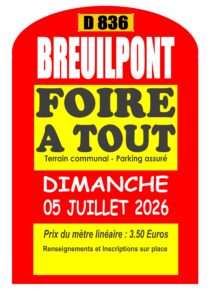 La Foire à tout aura également lieu le dimanche 5 juillet.